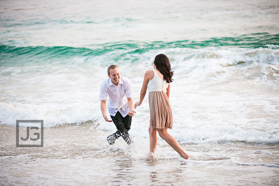 Thousand Steps Engagement Photos Getting wet