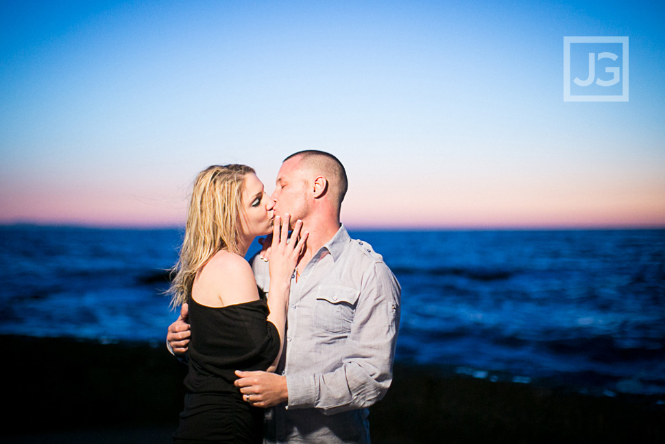 Laguna Beach Engagement Photos Kissing