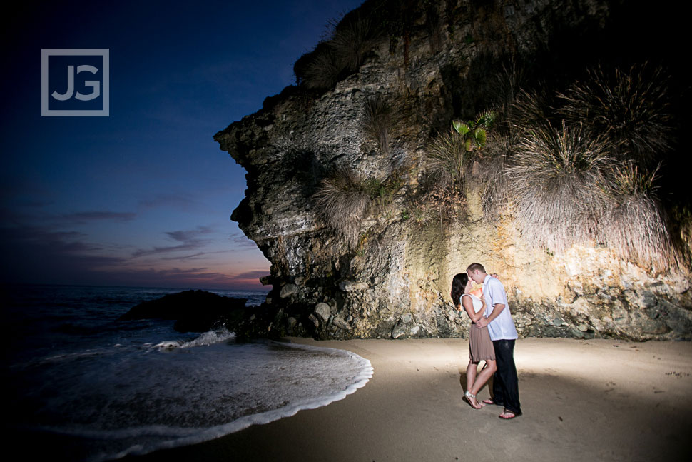 Thousand Steps Engagement Photography after sunset at night