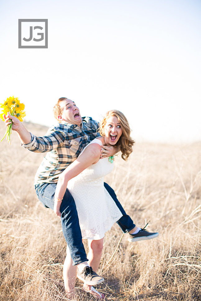 Orange County Silly Engagement Photo