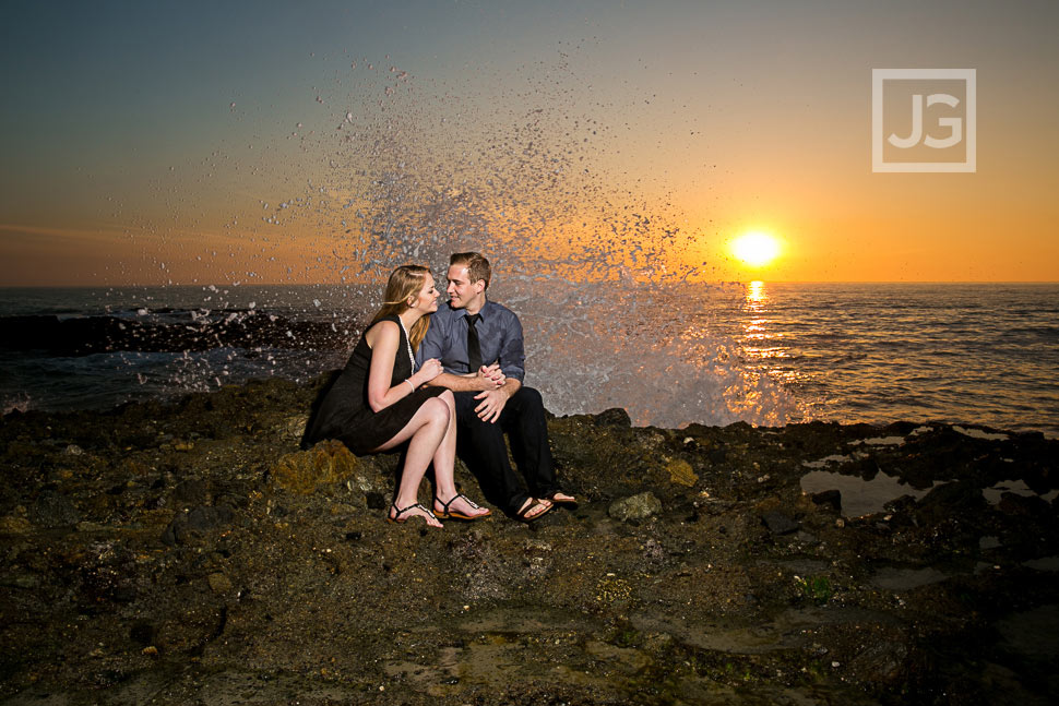 Laguna Beach Engagement Photography Ocean Wave