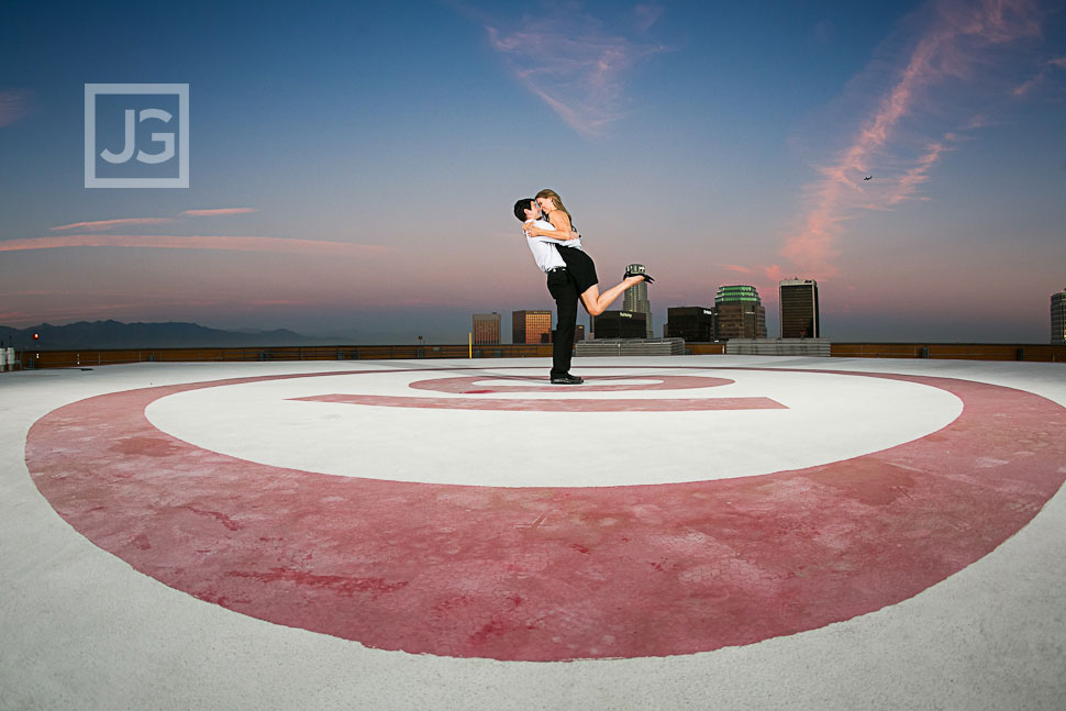 Helipad Rooftop Engagement Photography