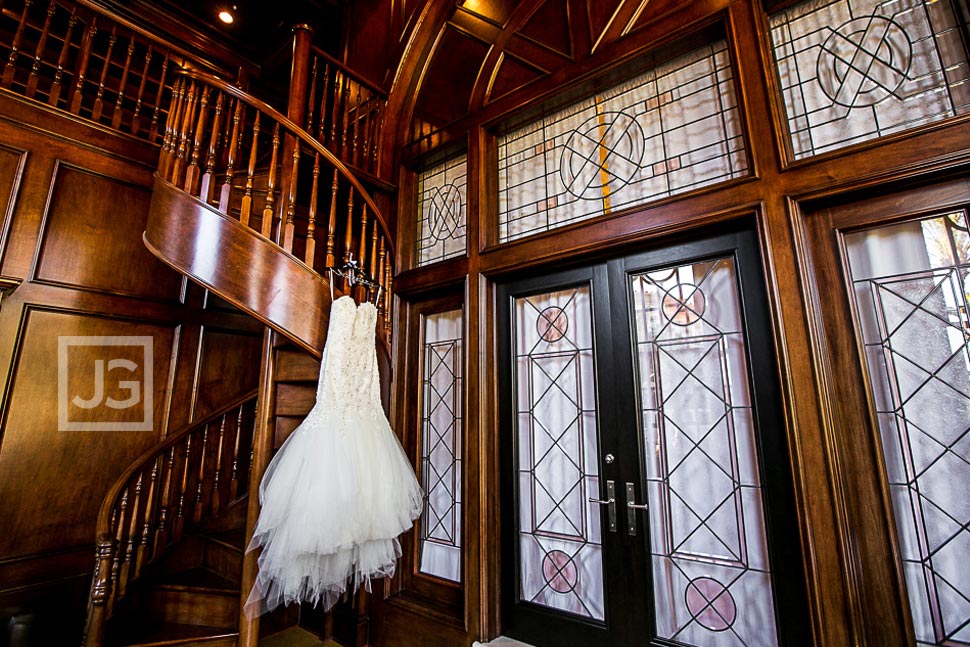 Wedding Dress with a Spiral Staircase