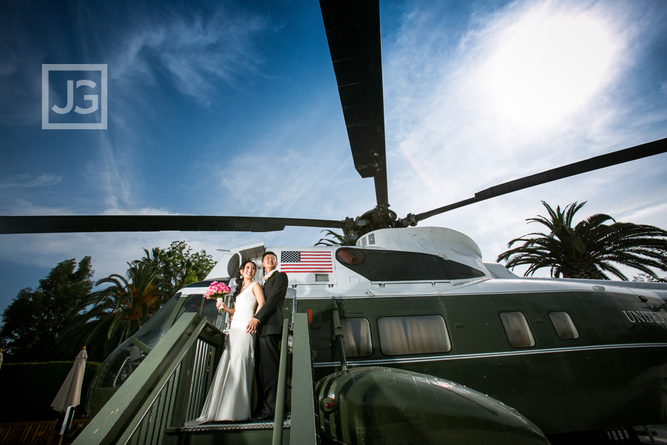 Nixon Library Wedding Photography Helicopter
