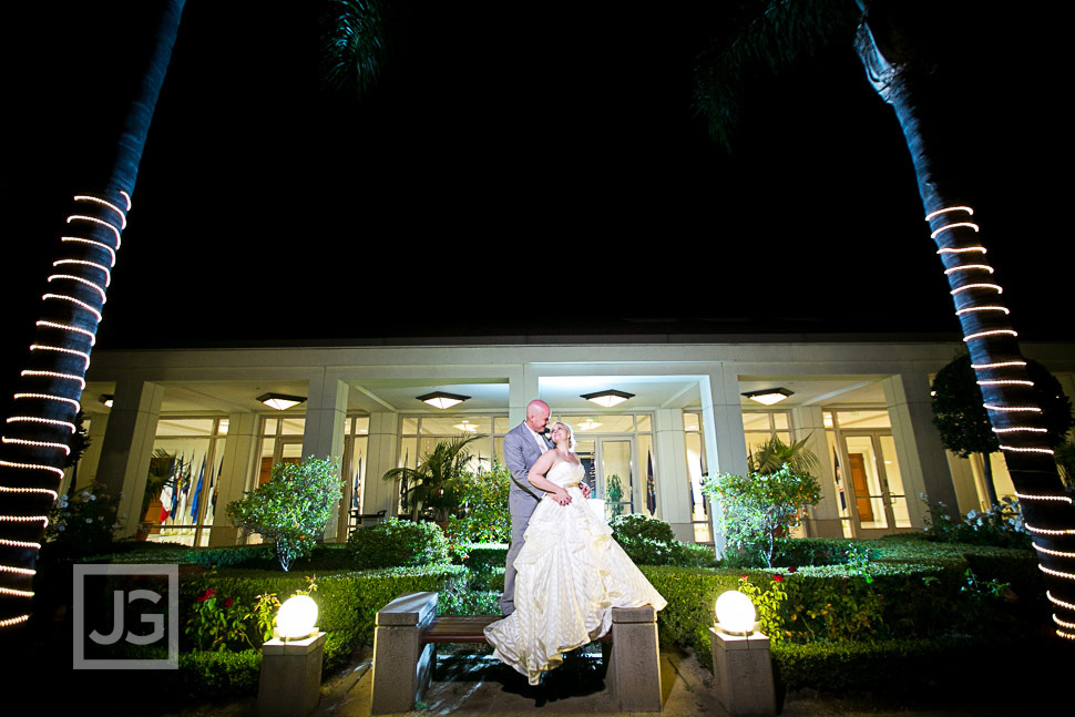 Nixon Library Wedding Photo at Night