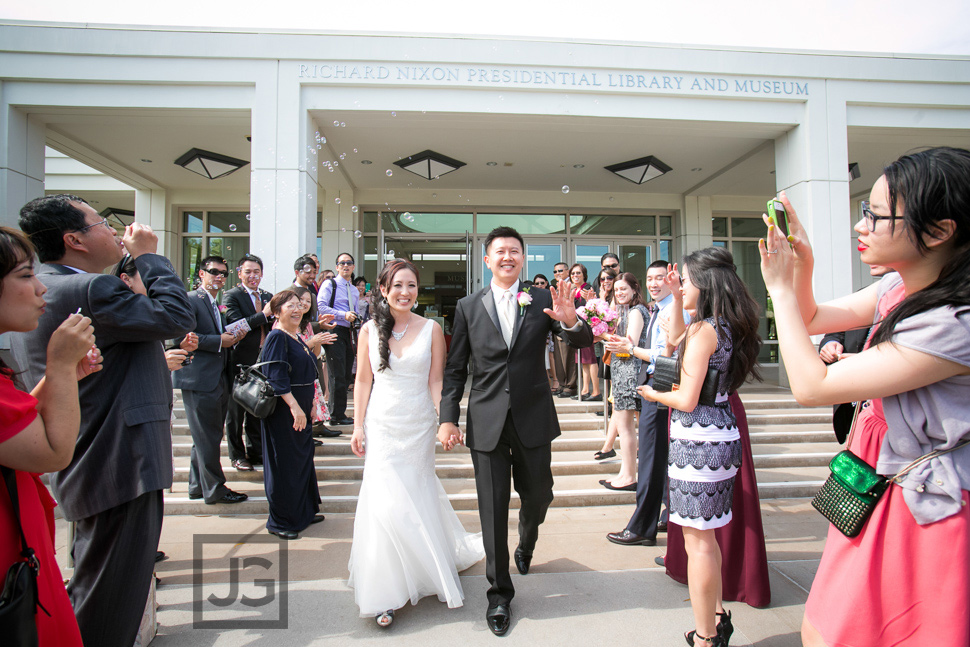 Richard Nixon Library Wedding Send off Grand Exit
