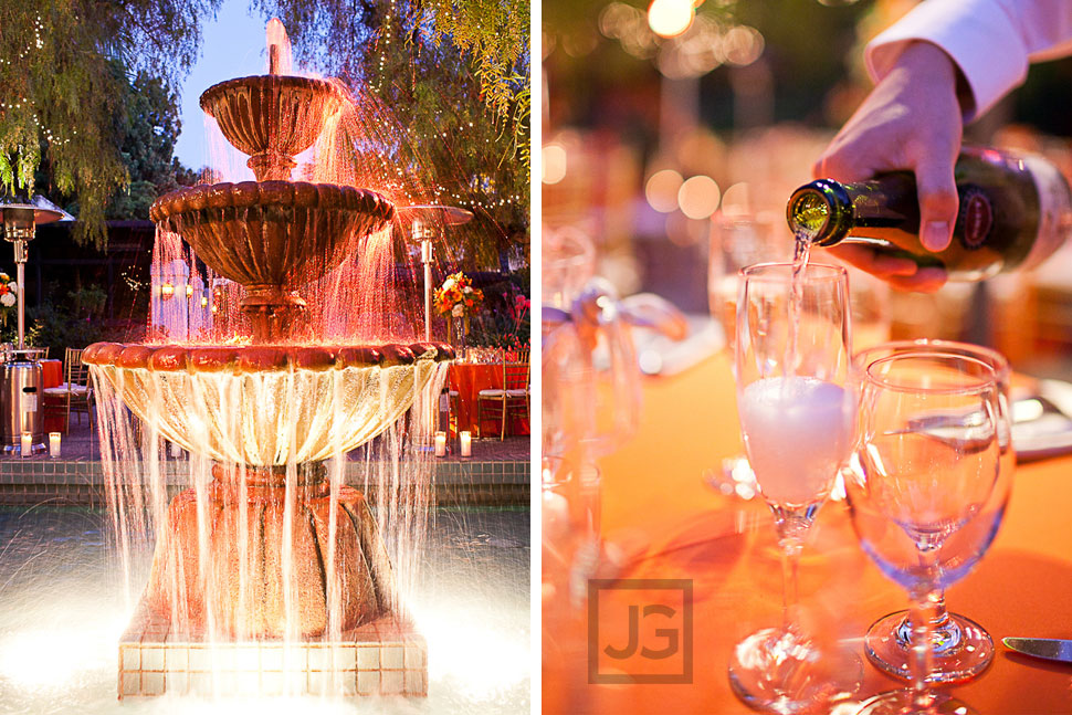 Wedding Reception LA River Center Water Fountain