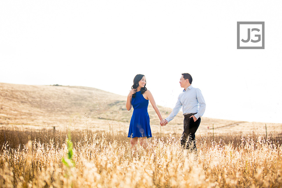Grass Field Engagement Photos