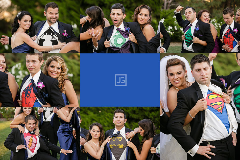 Wedding Party with Superhero T-shirts