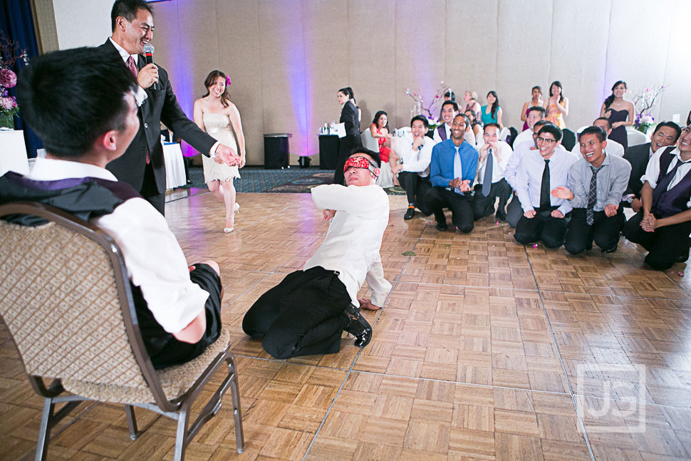 Garter Toss with one of the Groomsmen!