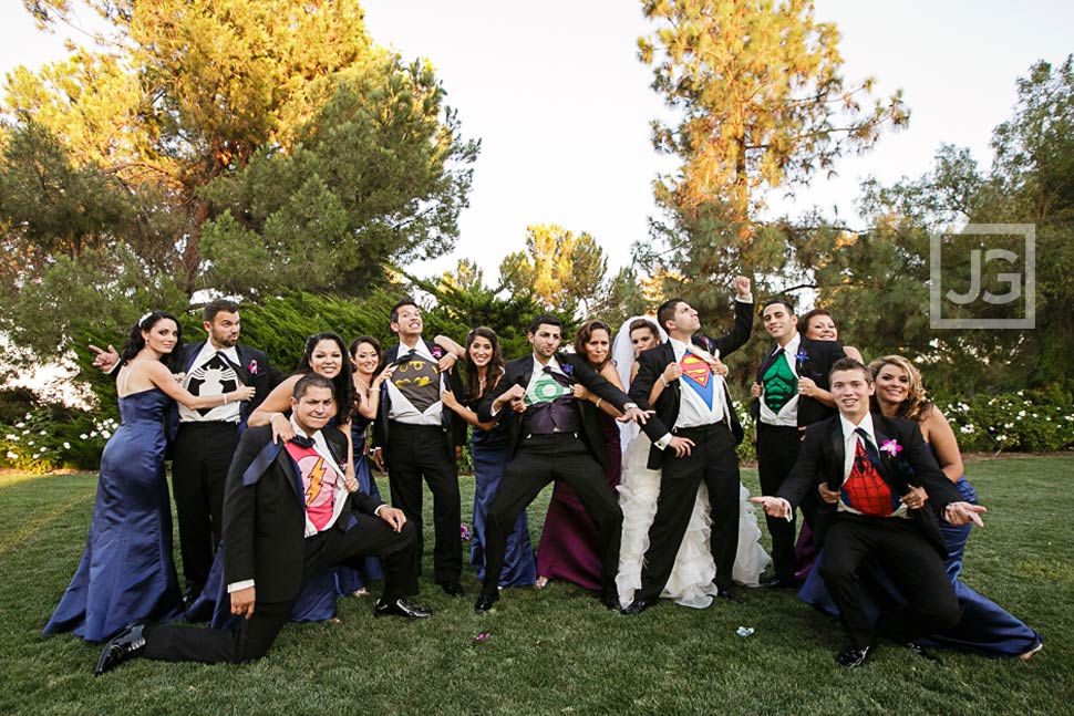 Wedding Party with Superhero T-shirts