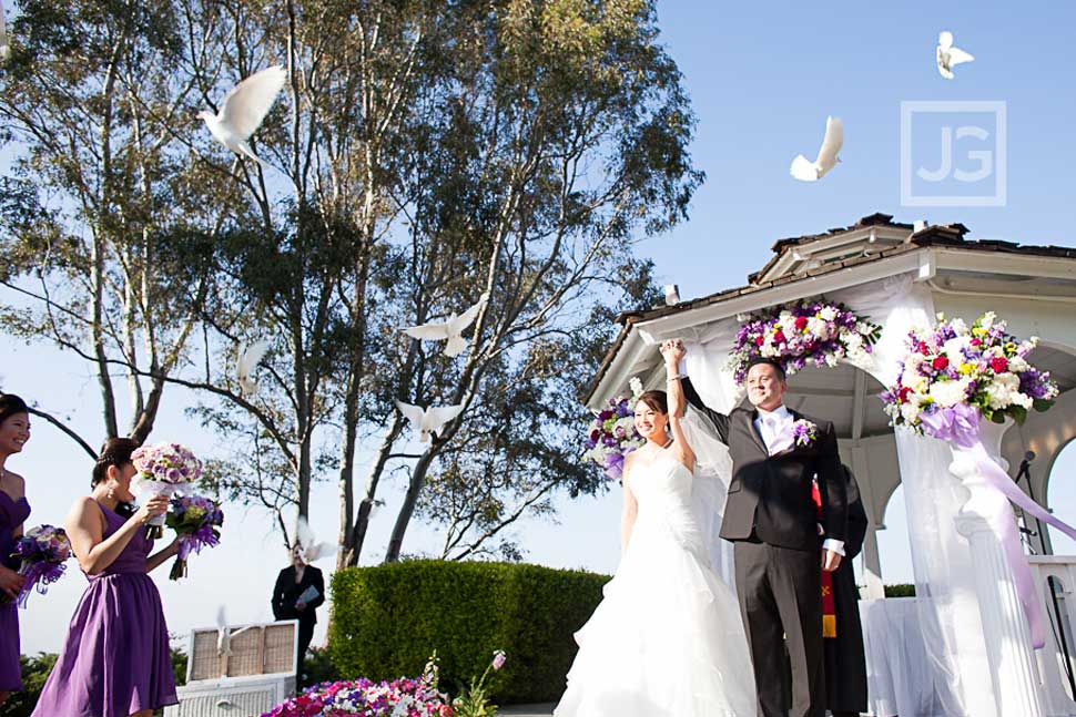Pacific Palms Wedding Ceremony Dove Release