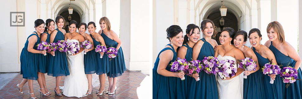 Wedding Party Photos at Pasadena City Hall