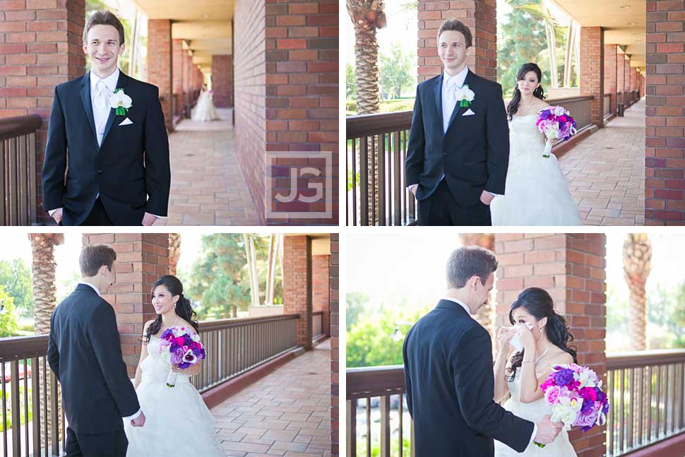 Pacific Palms Wedding First Look