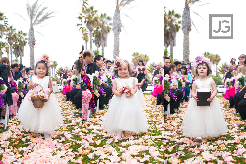 Portofino Hotel Wedding Ceremony Flower GIrls