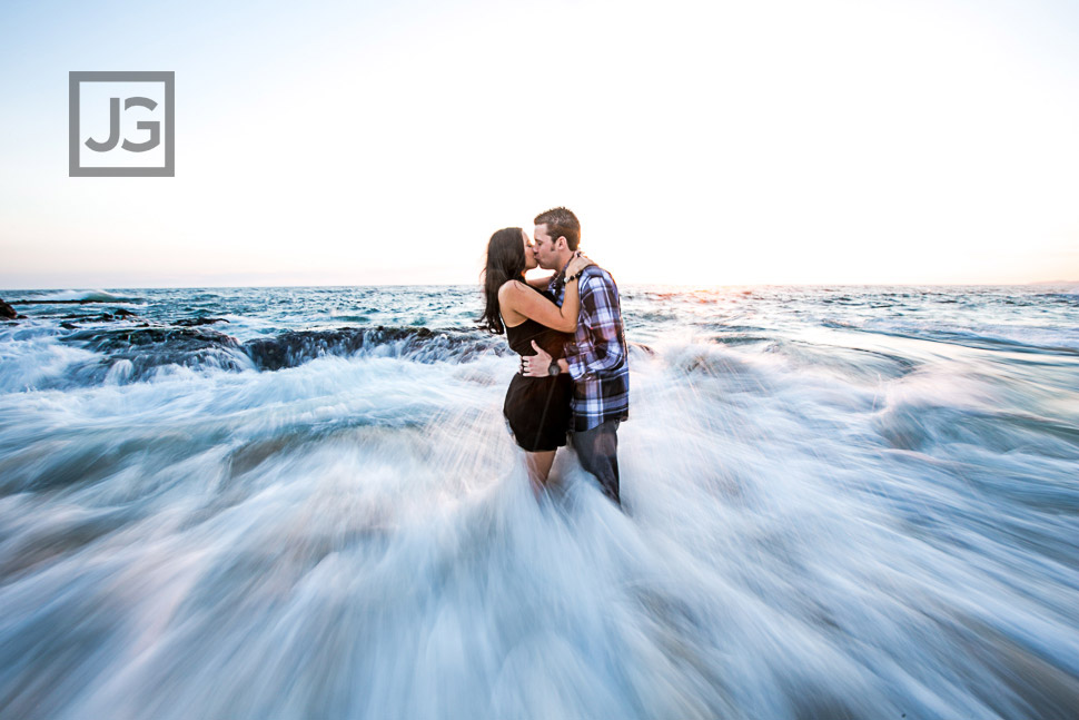 Laguna Beach Engagement Photos in the water
