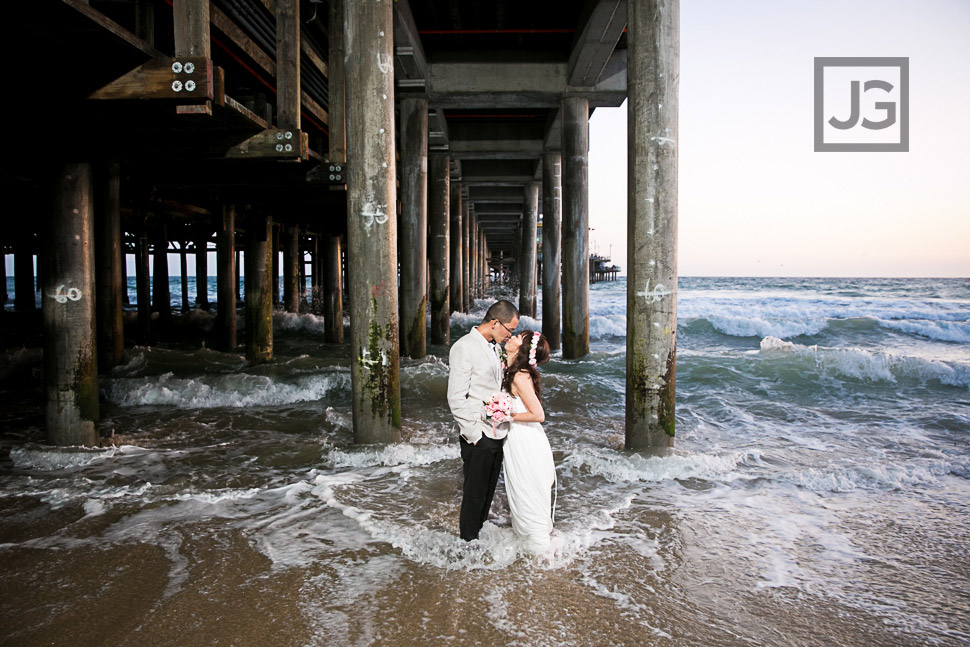 Santa Monica Pier Wedding Photo