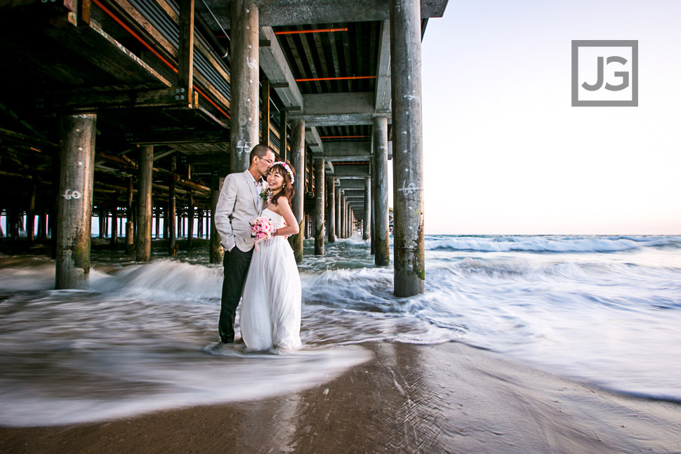 Santa Monica Pier Wedding Photo