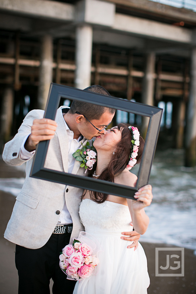 Santa Monica Pier Wedding Photo
