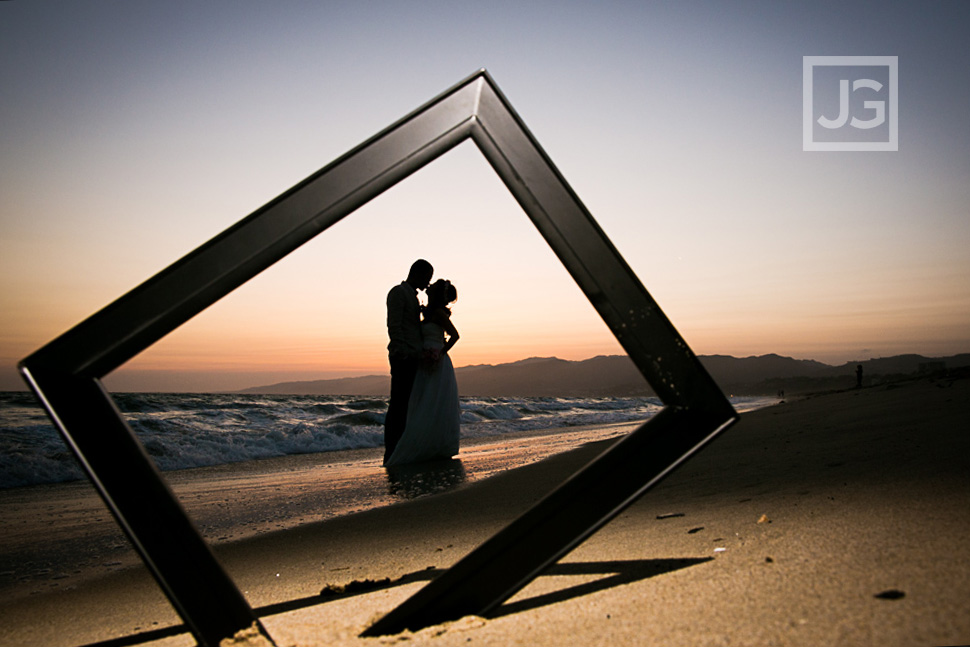 Santa Monica Beach Wedding Photo