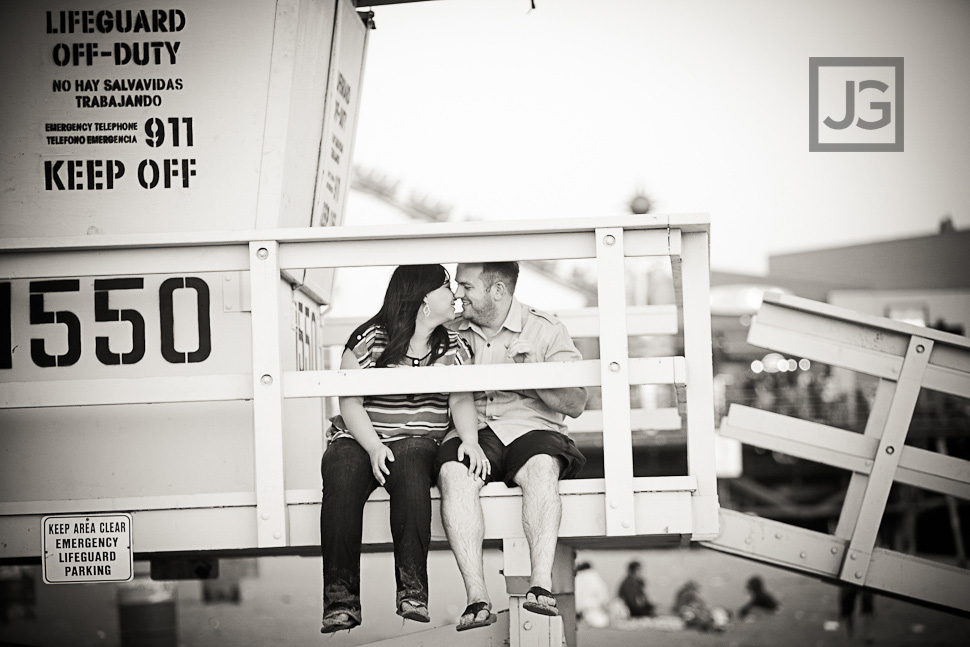 Santa Monica Beach Engagement Photos
