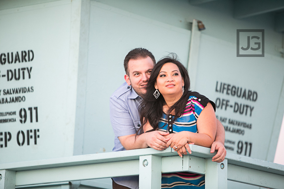 Santa Monica Beach Engagement Photos