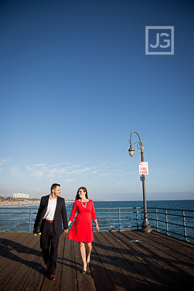 Santa Monica Pier Engagement Photography