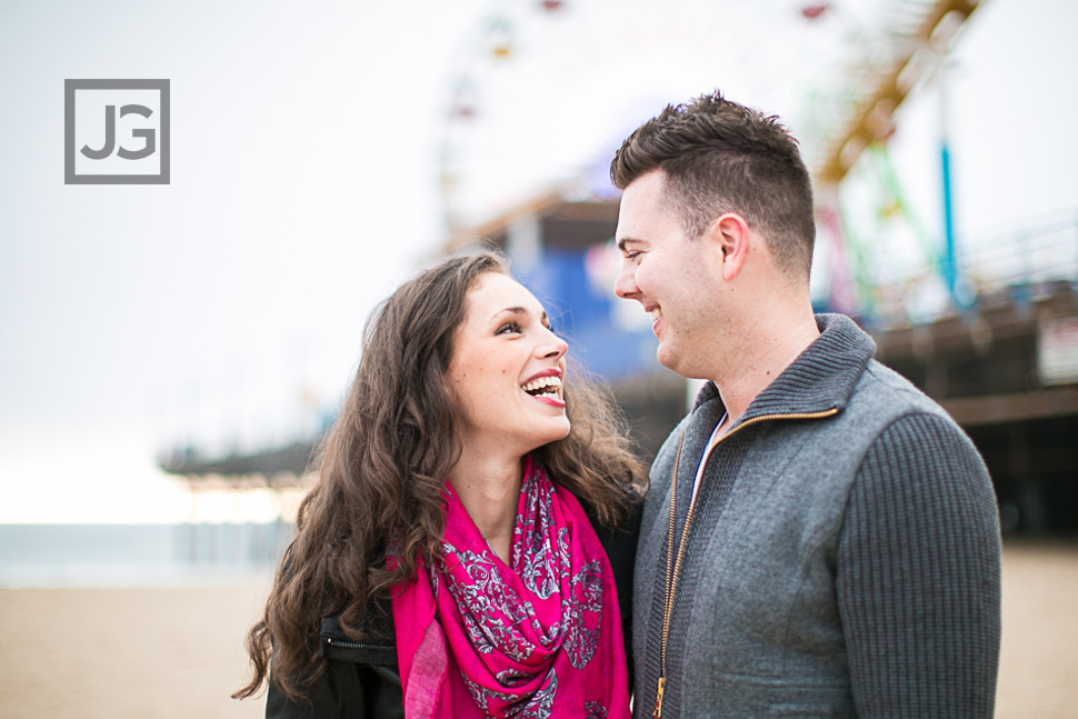Santa Monica Pier Engagement Photography