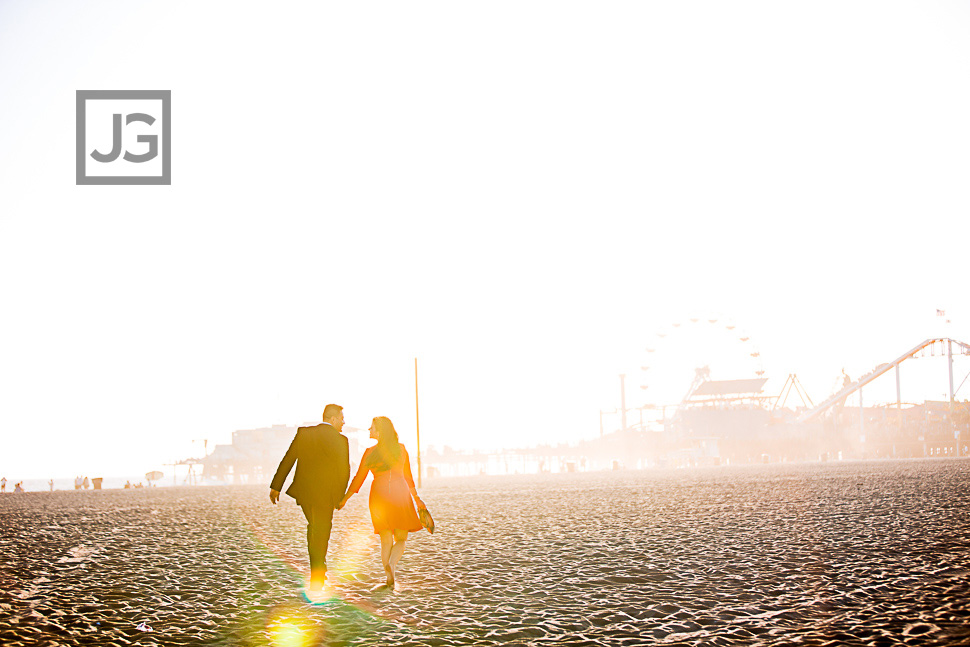 Santa Monica Beach Engagement Photography