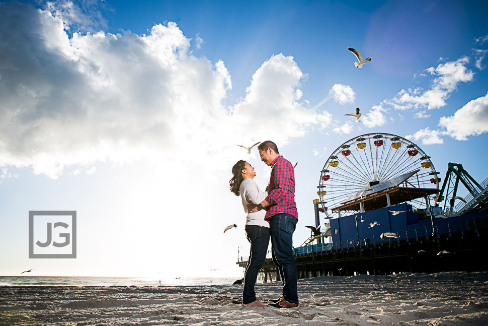 Santa Monica Beach Engagement Photography