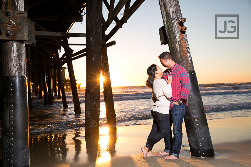 Santa Monica Beach Engagement Photography Sunset