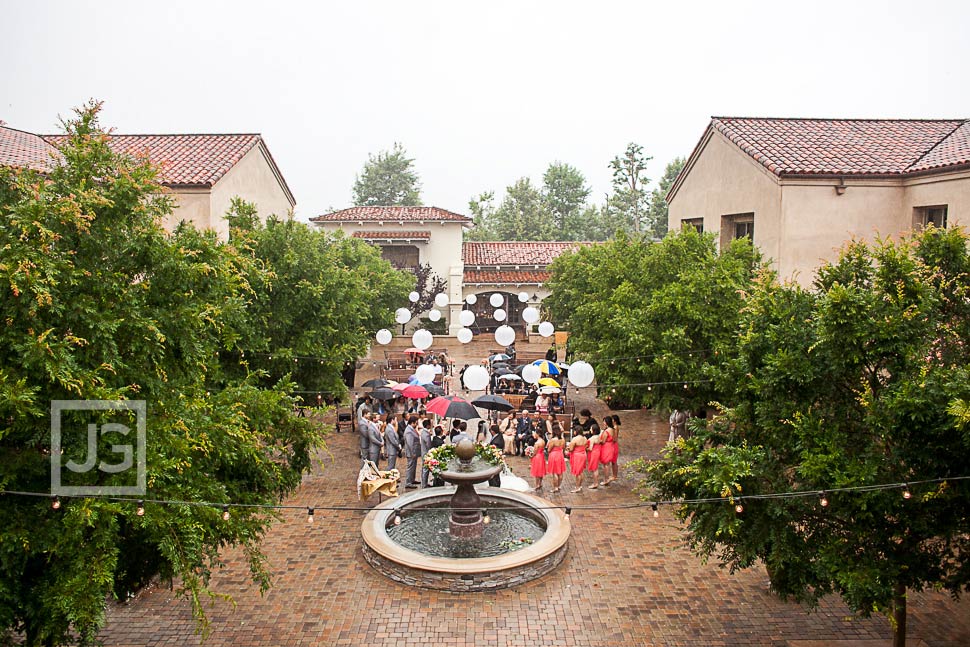Serra Plaza in the rain