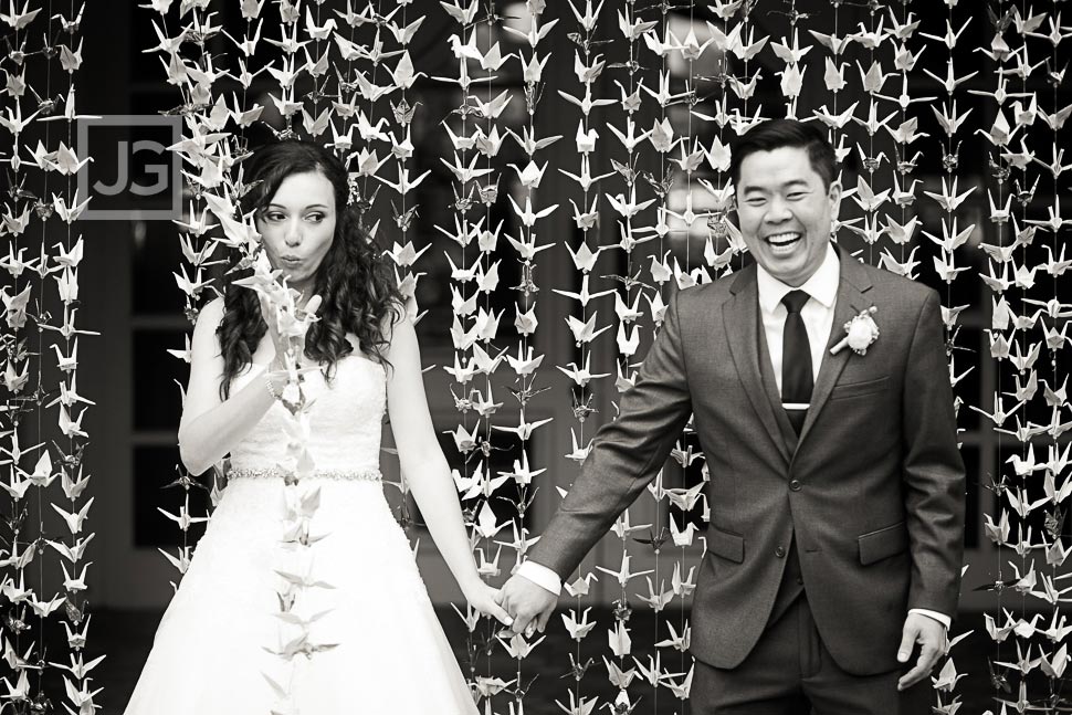 One thousand cranes wedding photo!
