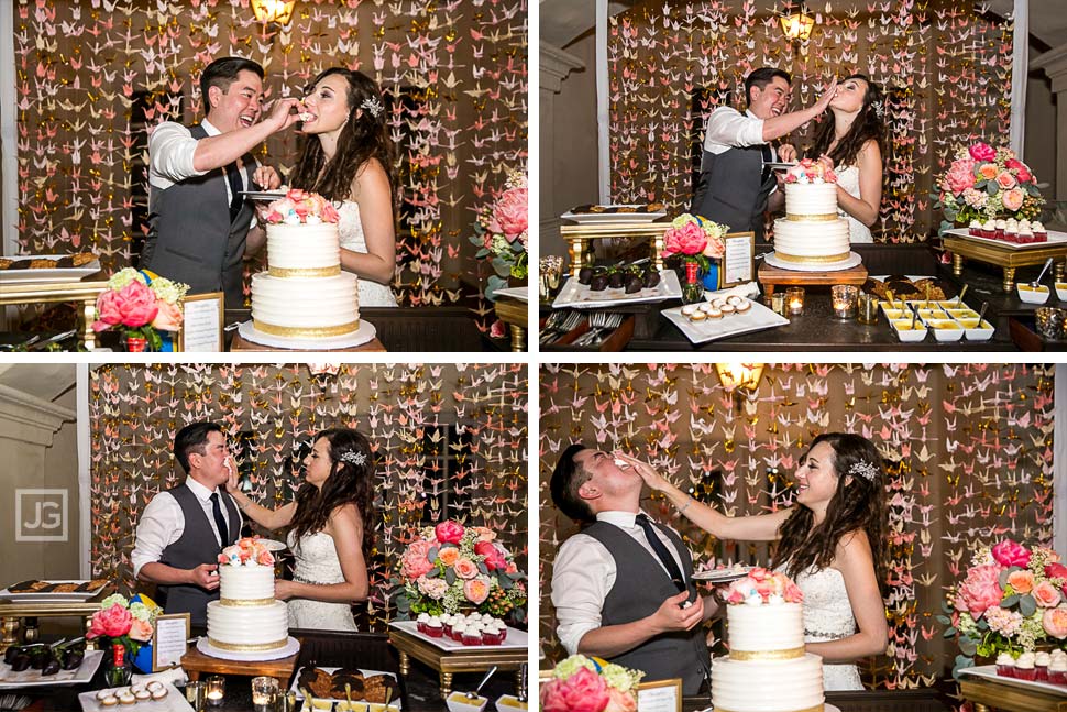 Cake Cutting with Cranes in the background!