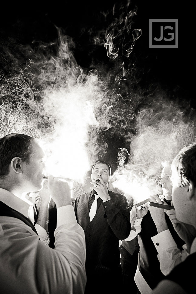 The Vineyards Simi Valley Groomsmen Cigar Smoking
