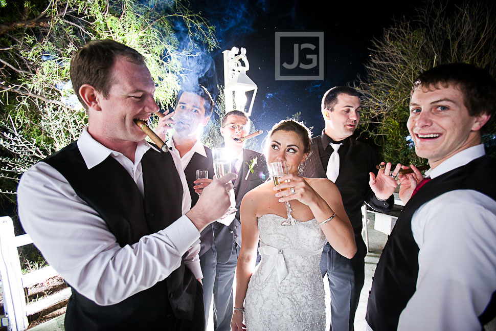 The Vineyards Simi Valley Groomsmen Cigar Smoking