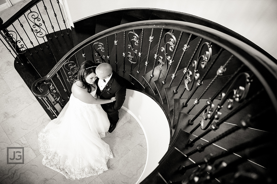 spiral staircase wedding photography
