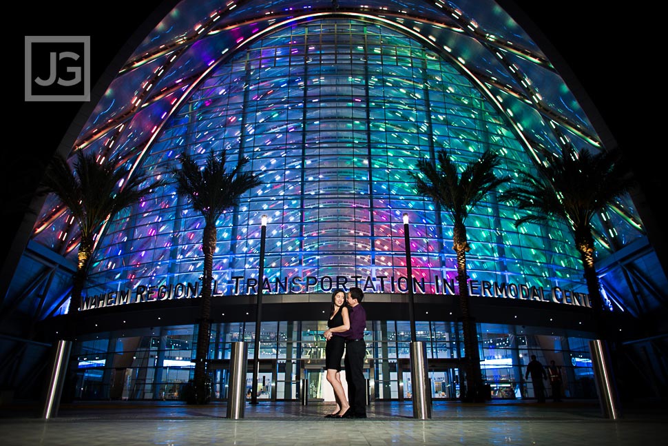 Anaheim Transportation Center Engagement Photography