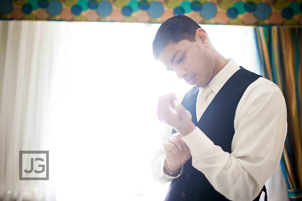 Groom Preparation at Hotel Huntington Beach