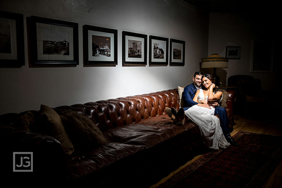 Wedding Photo in the Casino Hallway