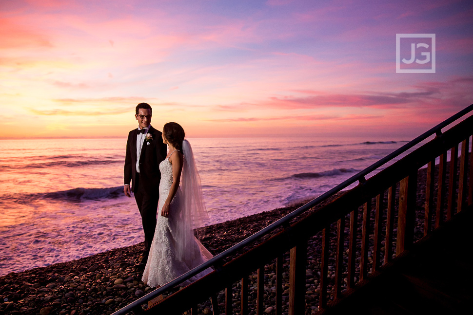 Colorful sunset South Carlsbad State Beach