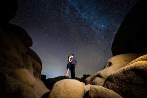 Joshua Tree Engagement Photography with Milky Way