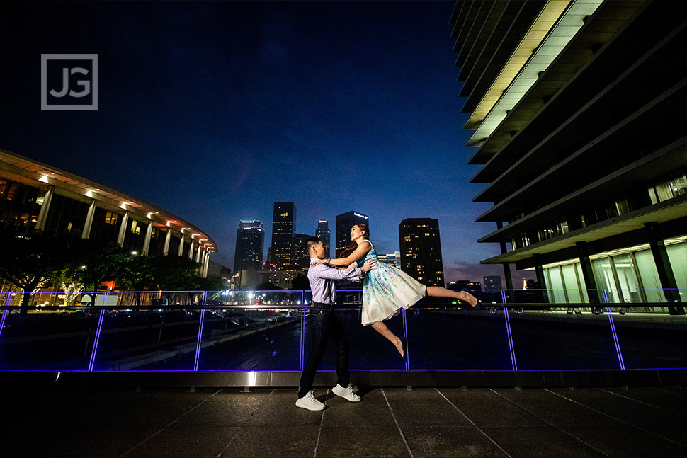 Downtown Los Angeles Engagement Photos Dancer