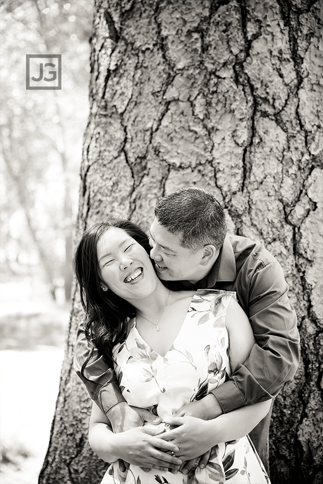 Yosemite Valley Engagement Photo in a Field