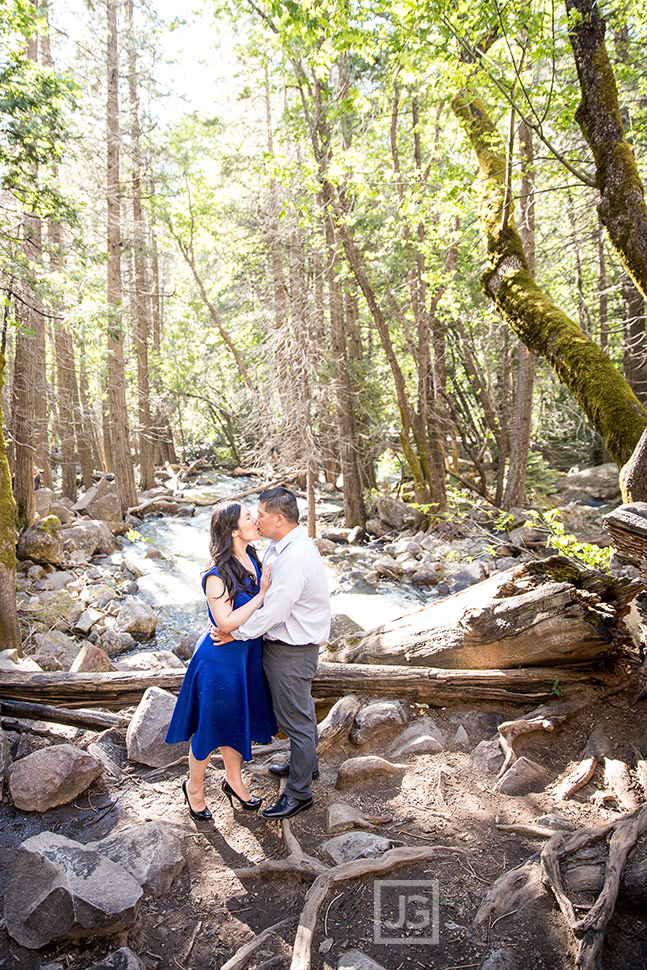 Yosemite Valley Engagement Photo at a River