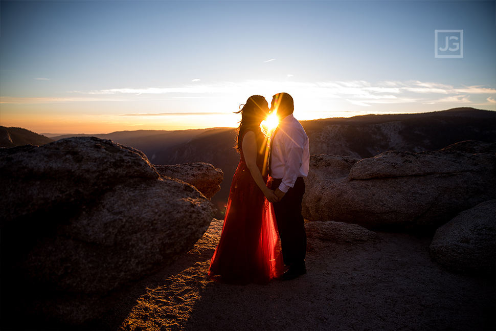 Yosemite Engagement Photo with the Sunset