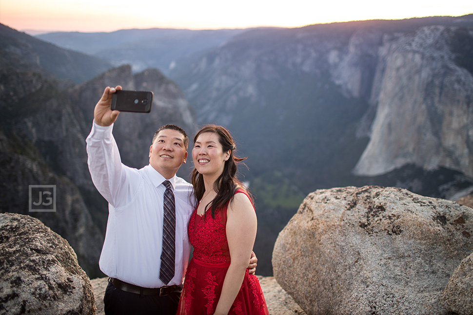 Yosemite Engagement Photography on a Cliff