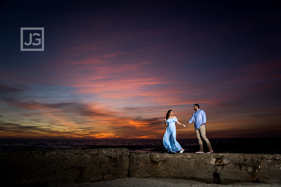 Colorful Sunset Engagement Photo