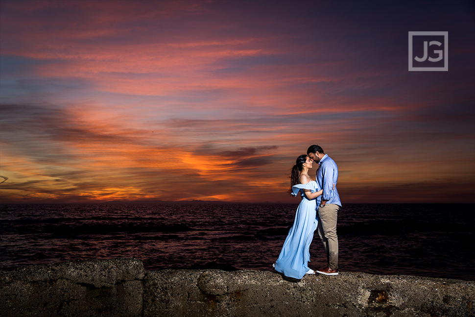 Colorful Sunset Engagement Photo