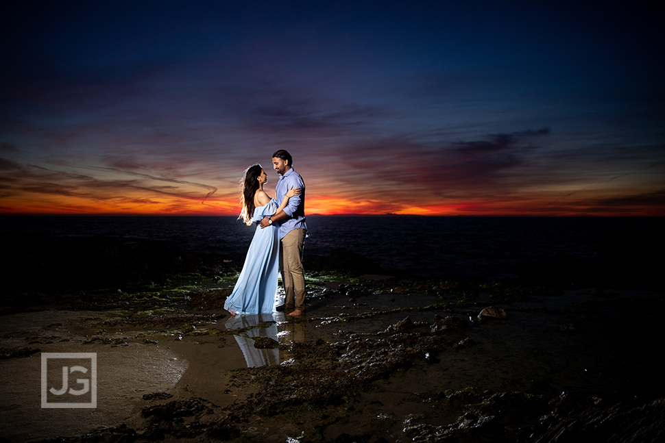 Blue Hour Engagement Photo